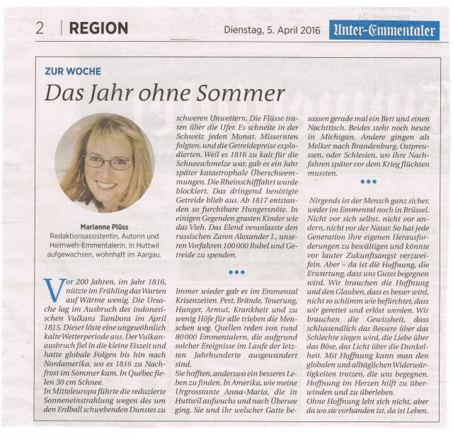 Kolumne zur Woche - Das Jahr ohne Sommer